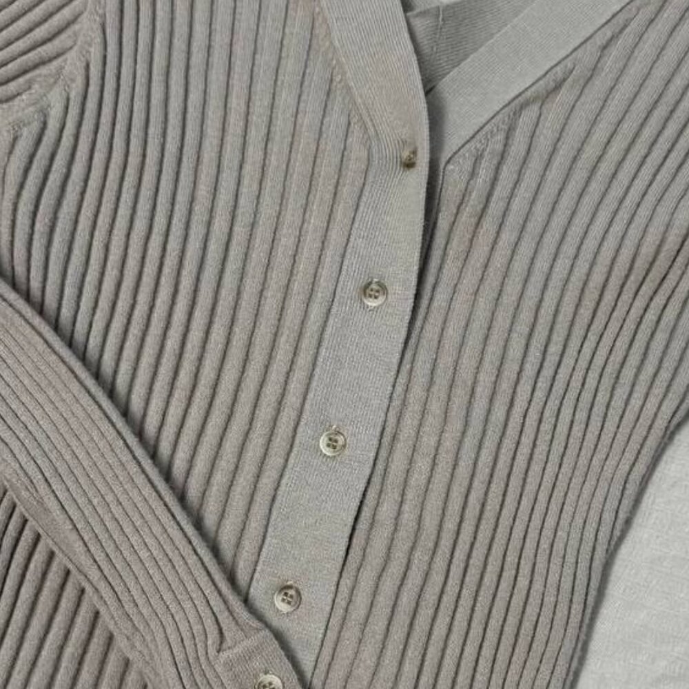 Gray Button Front Cardigan - Picture 2 of 3
